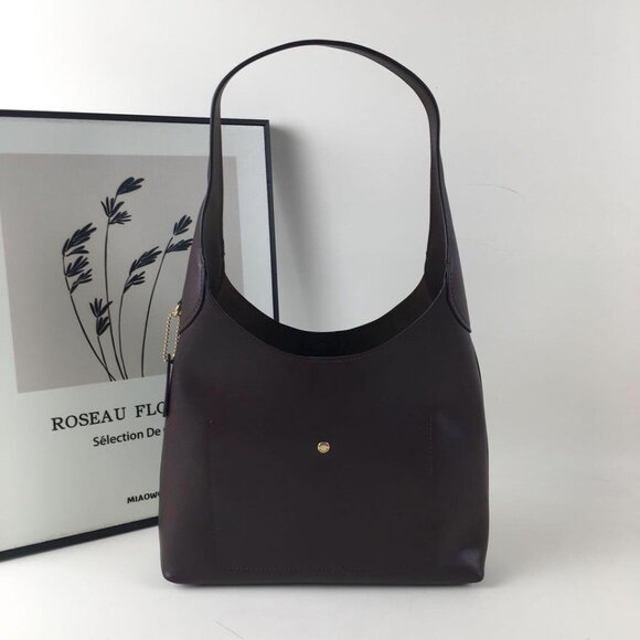 COACH Brooklyn 28 - Classic Leather Chic Tote Bag - BLACK - Picture 4 of 6